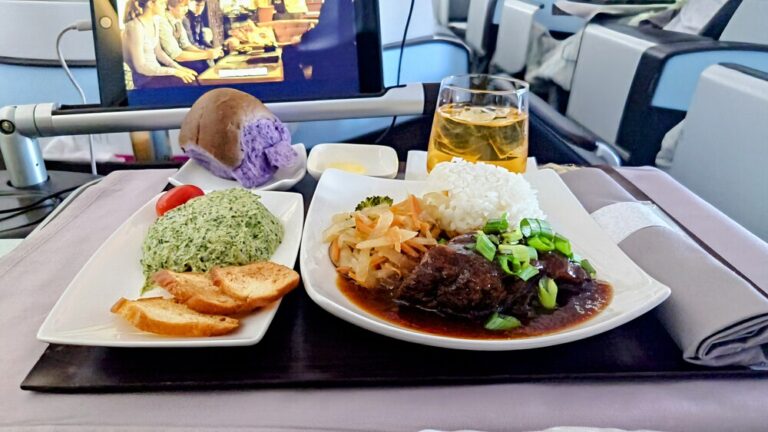 ハワイ航空　HA457　ビジネスクラス機内食（洋食）