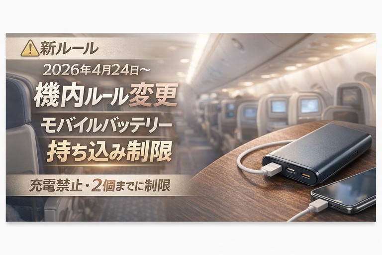 モバイルバッテリー機内ルール変更 2026年4月24日〜