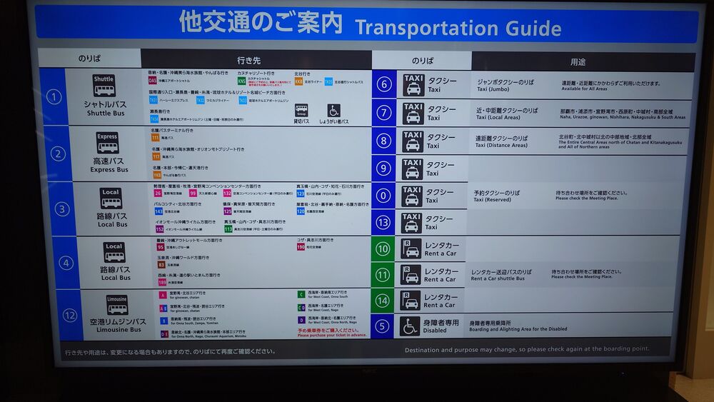那覇空港　交通案内（シャトルバス・高速バス・路線バス・空港リムジンバス・タクシー・レンタカー）
