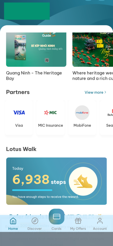 ロータスマイル アプリ内「Lotus Walk」の位置(最下部)